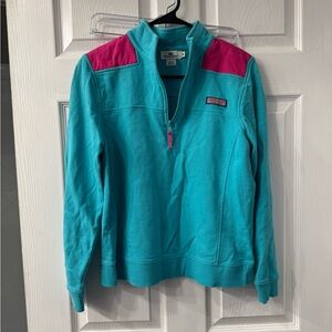 Vineyard Vines Turquoise and Pink Fleece